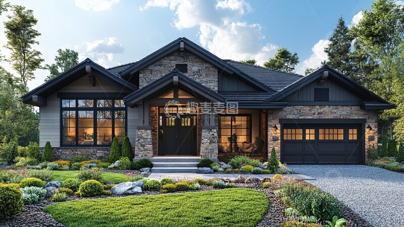 高清大图下载【趣麦麦图】现代工匠风格住宅4