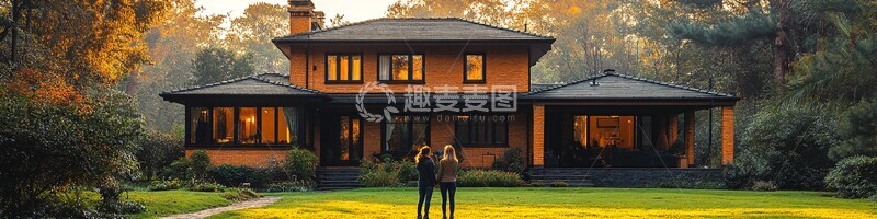 高清大图下载【趣麦麦图】夫妻欣赏自家房屋2