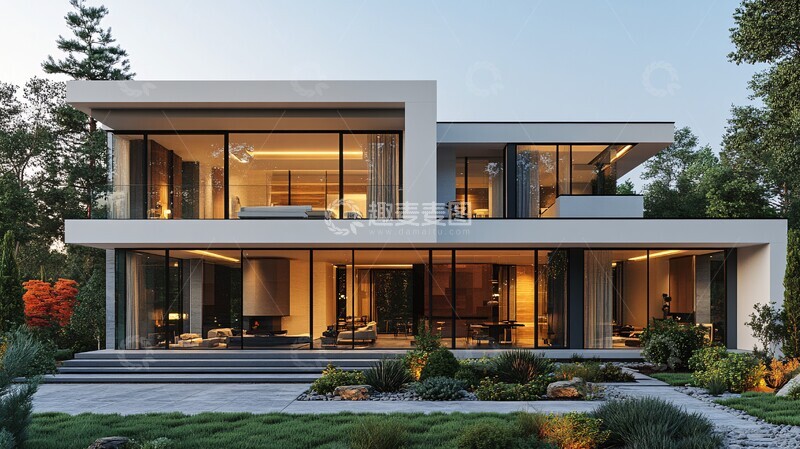 高清大图下载【趣麦麦图】白色平顶住宅