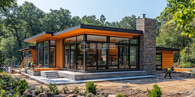 高清大图下载【趣麦麦图】石木结合现代住宅