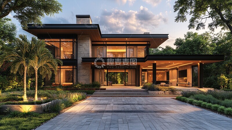高清大图下载【趣麦麦图】大型现代住宅外观1