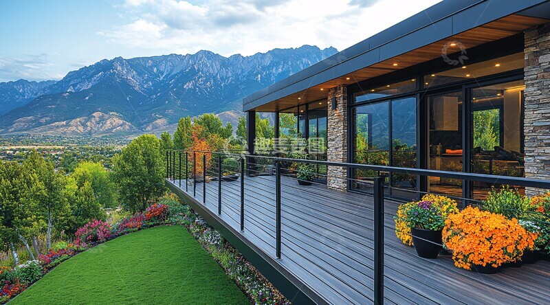 高清大图下载【趣麦麦图】钢缆露台与山景2