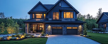 灯光车库与车道