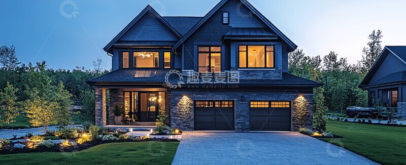 高清大图下载【趣麦麦图】灯光车库与车道