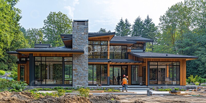 高清大图下载【趣麦麦图】石木结合现代住宅1