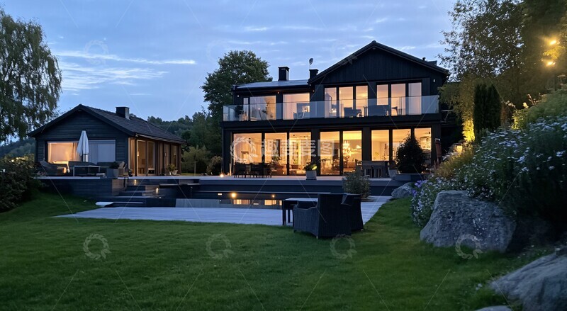 高清大图下载【趣麦麦图】大房子后院泳池2