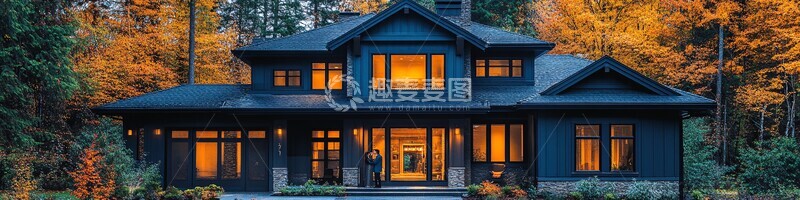 高清大图下载【趣麦麦图】夫妻欣赏自家房屋