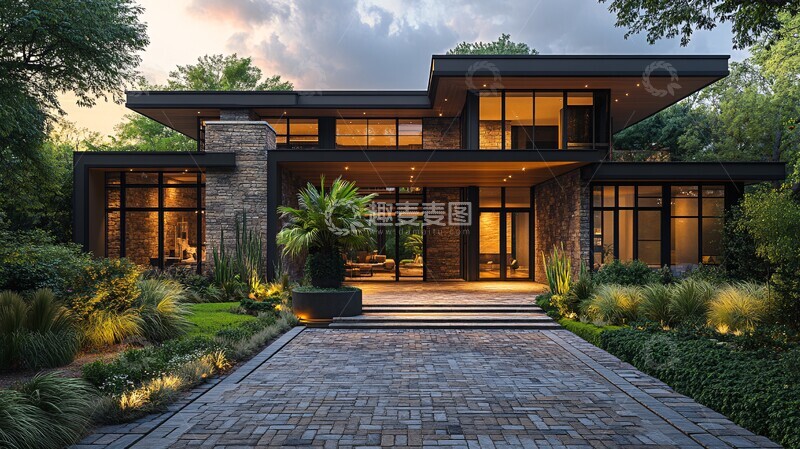 高清大图下载【趣麦麦图】大型现代住宅外观
