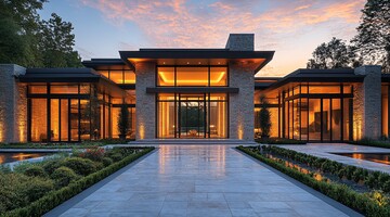 现代豪宅正门景观