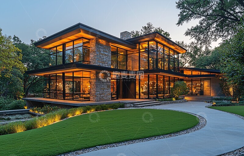 高清大图下载【趣麦麦图】石玻璃楼房景色3