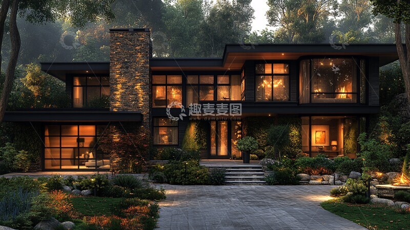 高清大图下载【趣麦麦图】现代住宅花园2