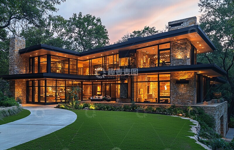 高清大图下载【趣麦麦图】石玻璃楼房景色1