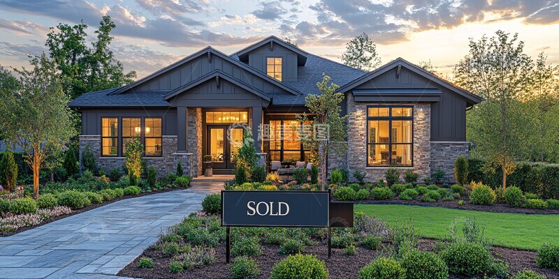 高清大图下载【趣麦麦图】大房子前挂售牌1