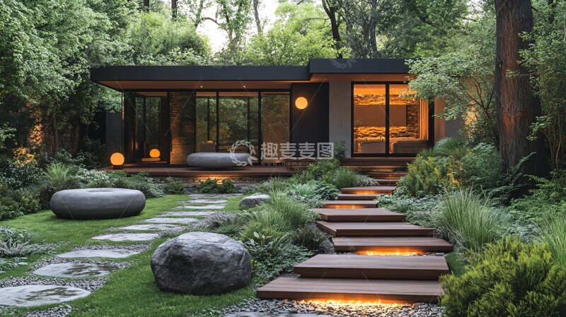 高清大图下载【趣麦麦图】木径花园入口