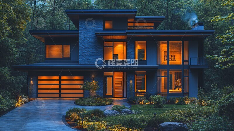 高清大图下载【趣麦麦图】现代住宅花园1