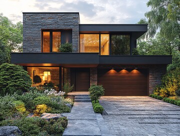 欧洲现代别墅车库