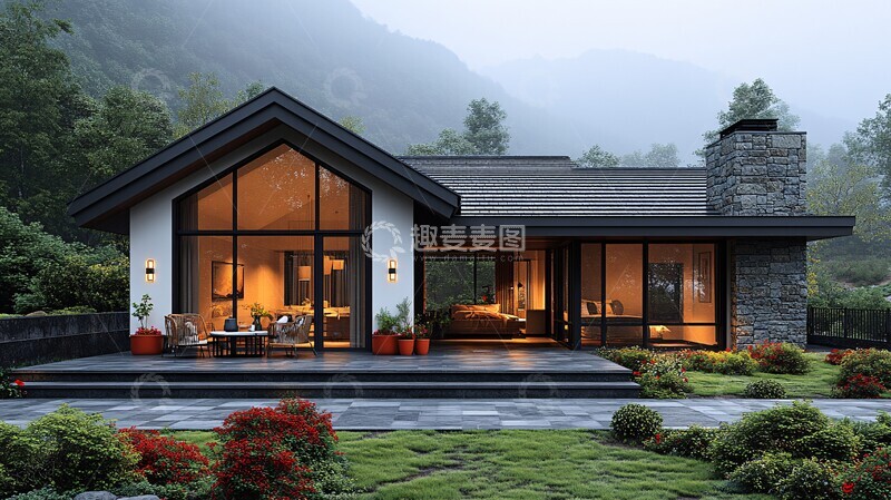 高清大图下载【趣麦麦图】山间现代住宅4