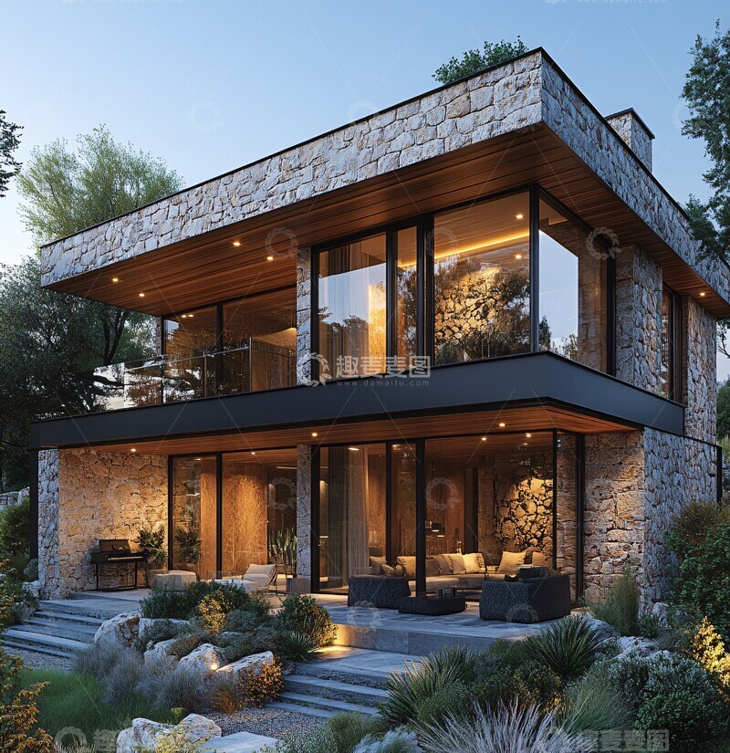 高清大图下载【趣麦麦图】石墙木顶大窗