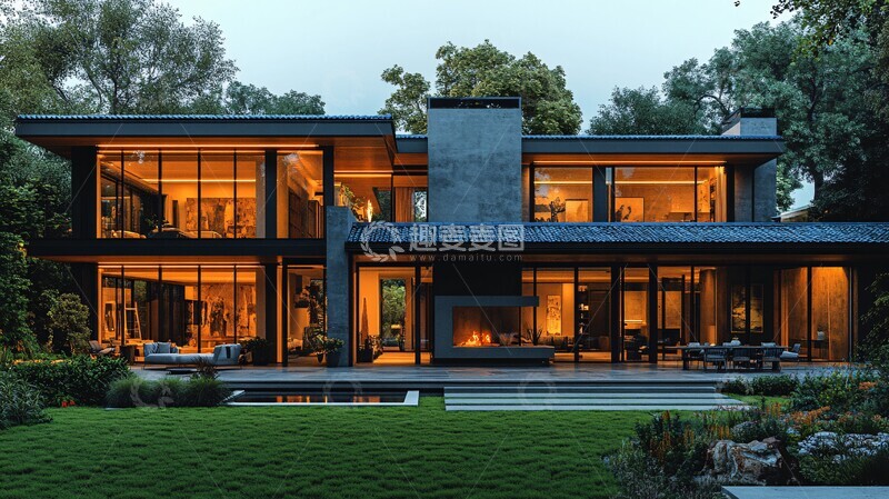 高清大图下载【趣麦麦图】现代布局现代布局两层1