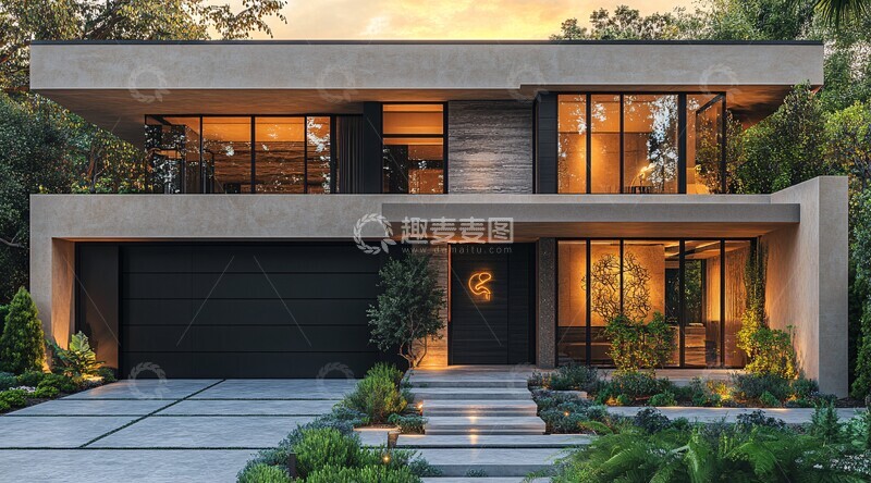 高清大图下载【趣麦麦图】-简约现代双层住宅2