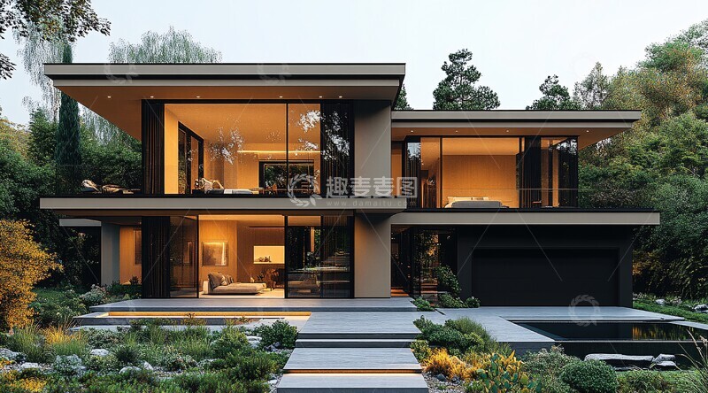 高清大图下载【趣麦麦图】简约现代双层住宅1