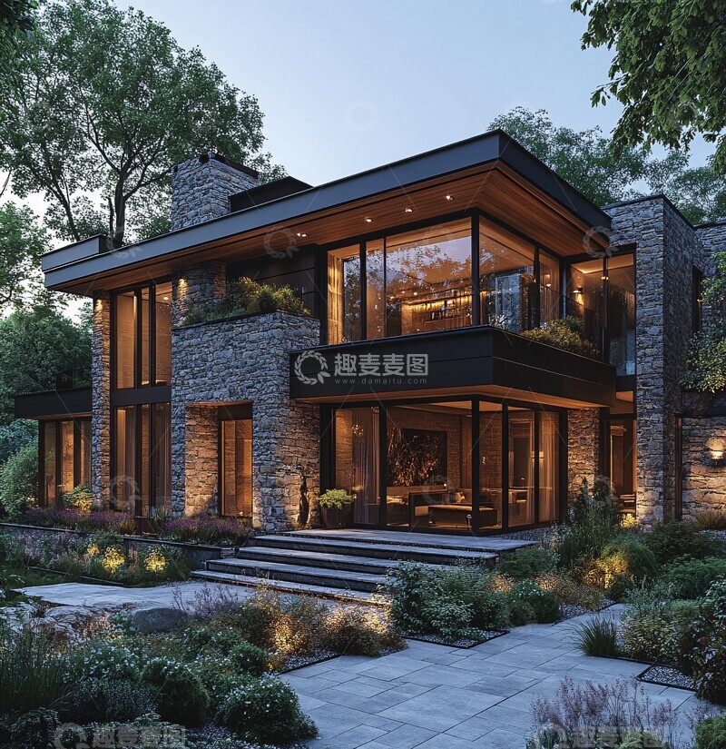 高清大图下载【趣麦麦图】石墙木顶大窗1