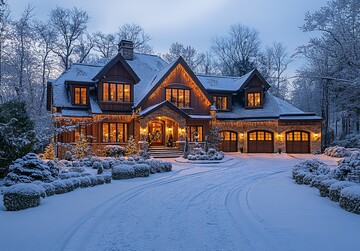 大房子雪地圣诞灯1