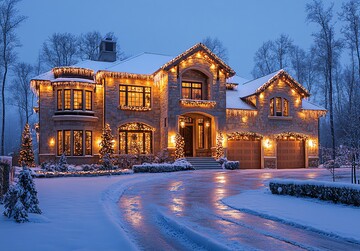 大房子雪地圣诞灯2