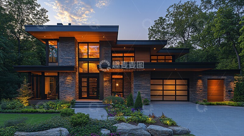 高清大图下载【趣麦麦图】现代节能住宅外景