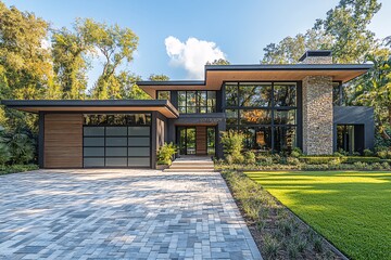 两层灰黑住宅三车库1