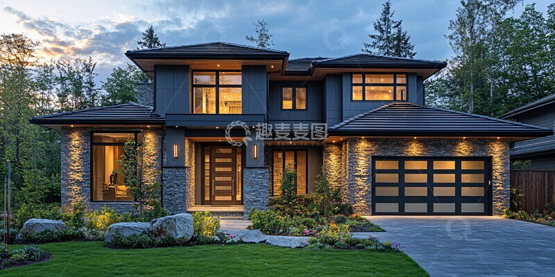 高清大图下载【趣麦麦图】日光下的独栋住宅3