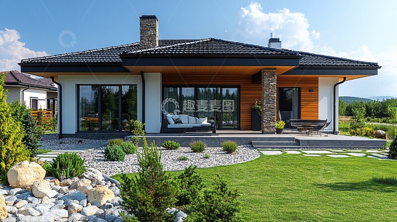 高清大图下载【趣麦麦图】现代简约别墅外观11