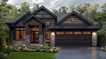 木纹车库门单层别墅