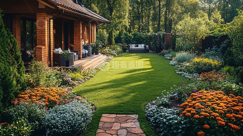 高清大图下载【趣麦麦图】欧洲庭院全景3