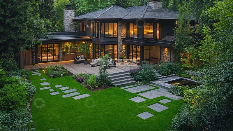 高清大图下载【趣麦麦图】欧洲庭院全景