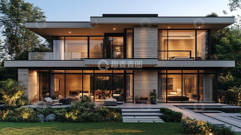 高清大图下载【趣麦麦图】双层别墅现代设计