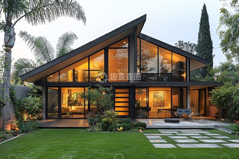 高清大图下载【趣麦麦图】灰白木屋玻璃窗1