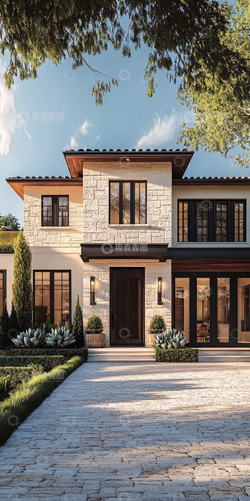 高清大图下载【趣麦麦图】石木结合现代外墙2