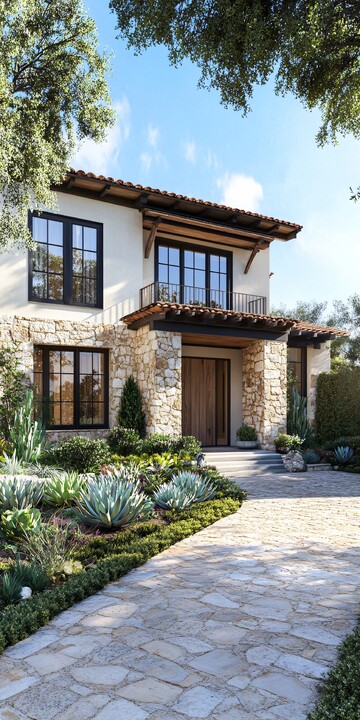 石木结合现代外墙1