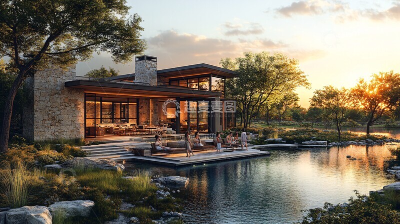 家庭晚餐泳池派对