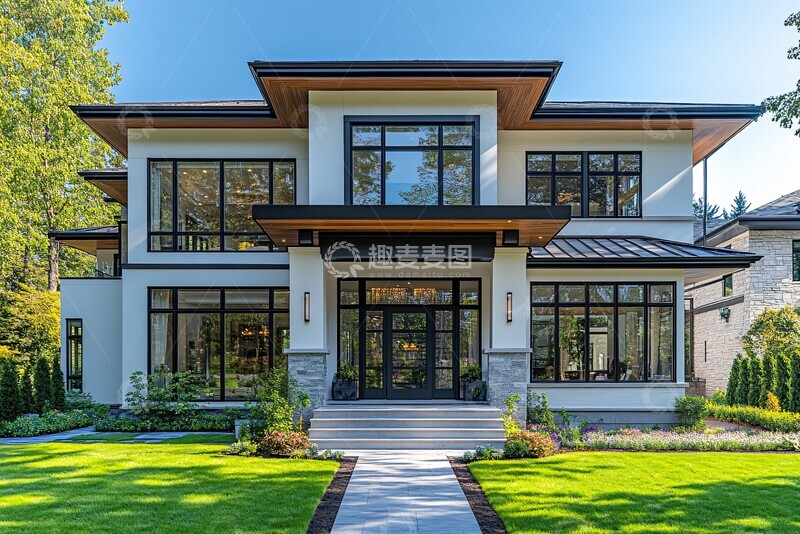 高清大图下载【趣麦麦图】新建白色双层住宅2