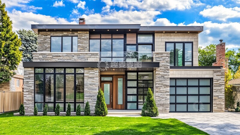 高清大图下载【趣麦麦图】自然石材立面设计