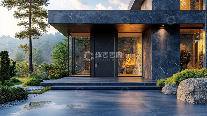 高清大图下载【趣麦麦图】铝门现代住宅外观1