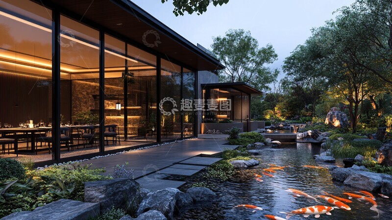 高清大图下载【趣麦麦图】户外用餐区景观