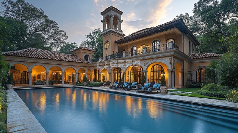 高清大图下载【趣麦麦图】西班牙庄园泳池1