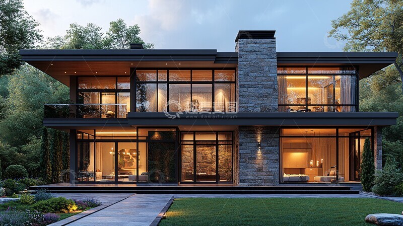 高清大图下载【趣麦麦图】石木双层住宅1