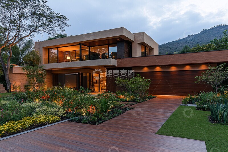 高清大图下载【趣麦麦图】-右侧房屋左侧树木1