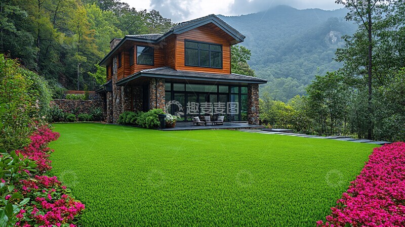 高清大图下载【趣麦麦图】山间整齐草坪2