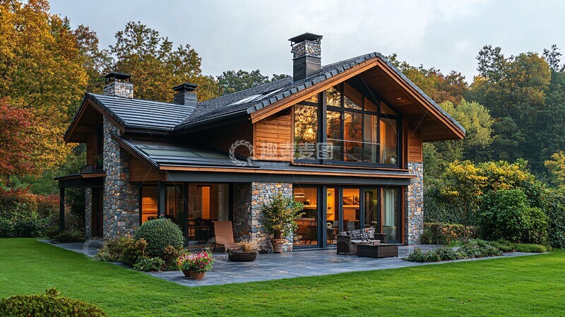 高清大图下载【趣麦麦图】窄院双层农舍2