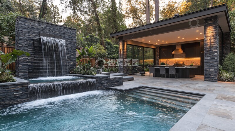 高清大图下载【趣麦麦图】奢华户外泳池露台2